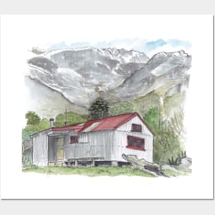 Douglas Rock Hut - Aspiring National Park Posters and Art